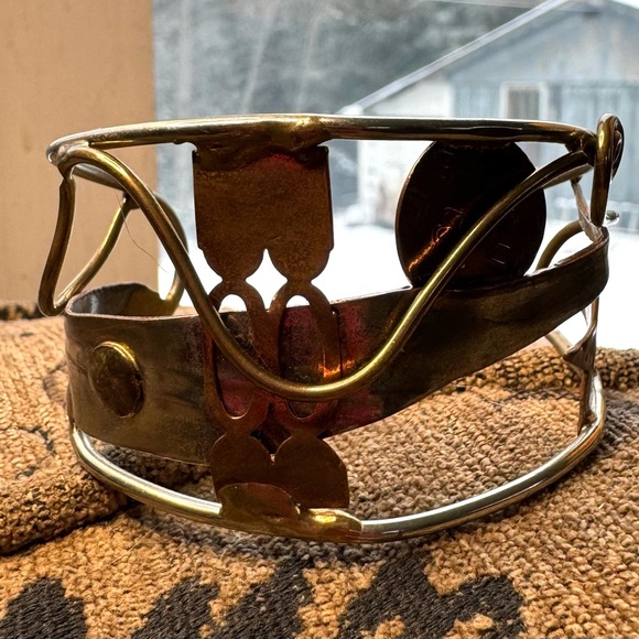 Mixed metal cuff bracelet. - Picture 6 of 14